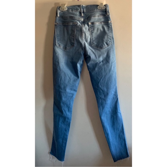 Framele high skinny double needle crop jeans
